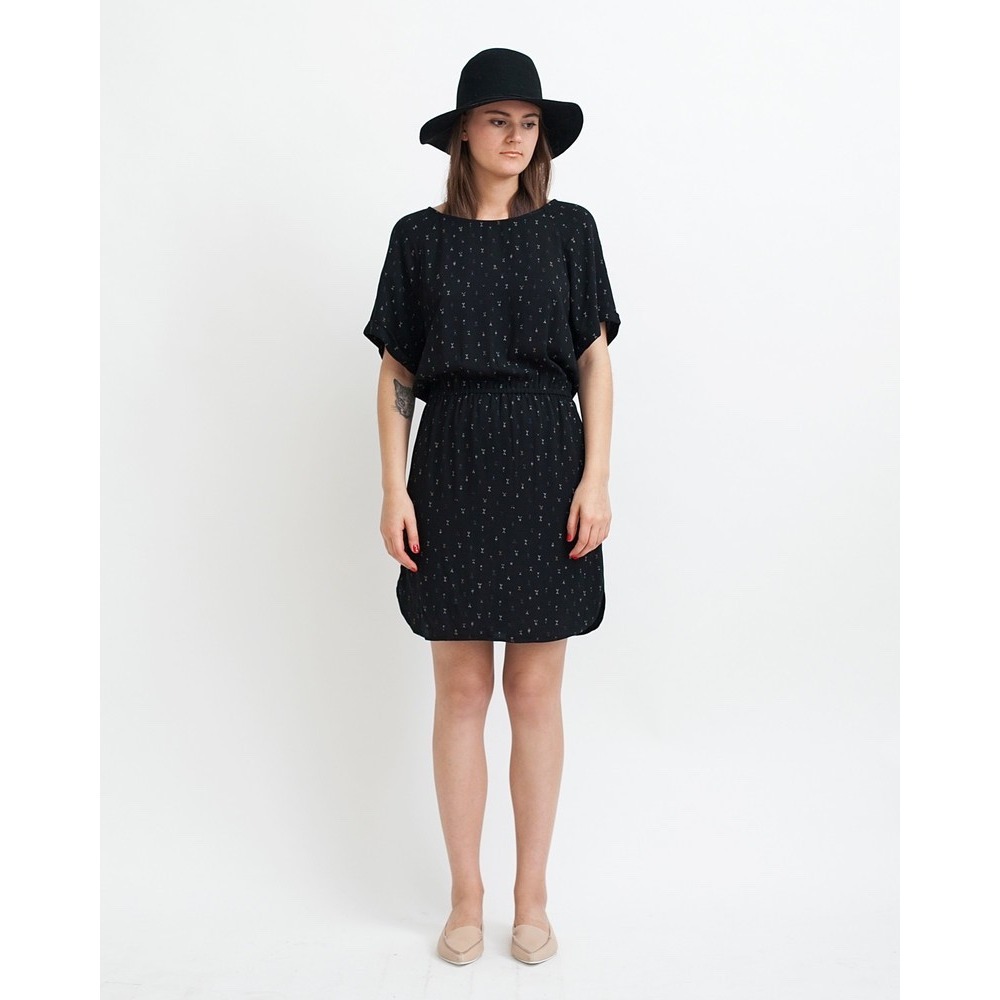 Sessun Dress Women S Blue Dash Print Parisian Dark Academia Indie Spring